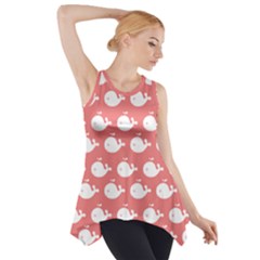 Coral Whales Pattern Side Drop Tank Tunic by GardenOfOphir