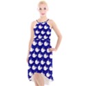 Cute Whale Illustration Pattern High-Low Halter Chiffon Dress  View1