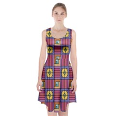 Pattern Geometric Colorful Lines Shapes Racerback Midi Dress by Jancukart