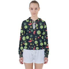 Watermelon Berry Patterns Pattern Women s Tie Up Sweat by Jancukart