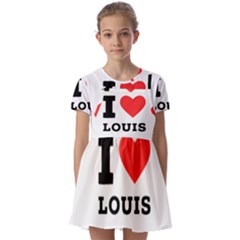 I Love Louis Kids  Short Sleeve Pinafore Style Dress by ilovewhateva