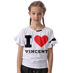 I Love Vincent  Kids  Cut Out Flutter Sleeves by ilovewhateva