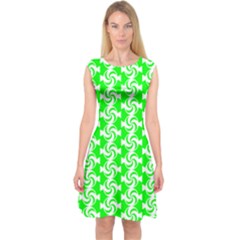 Candy Illustration Pattern Capsleeve Midi Dress by GardenOfOphir