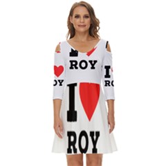 I Love Roy Shoulder Cut Out Zip Up Dress by ilovewhateva