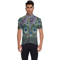 Peacock Bird Feather Colourful Men s Short Sleeve Cycling Jersey by Jancukart