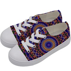 Mandala Kaleidoscope Background Kids  Low Top Canvas Sneakers by Jancukart