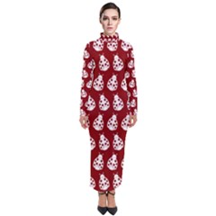 Ladybug Vector Geometric Tile Pattern Turtleneck Maxi Dress by GardenOfOphir