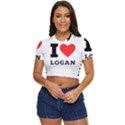 I love logan Side Button Cropped Tee View1