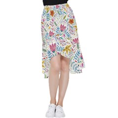 Flowers-484 Frill Hi Low Chiffon Skirt by nateshop