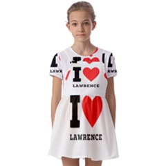 I Love Lawrence Kids  Short Sleeve Pinafore Style Dress by ilovewhateva