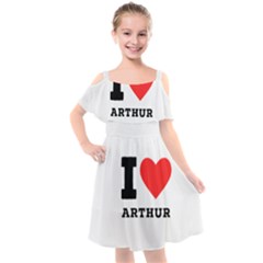 I Love Arthur Kids  Cut Out Shoulders Chiffon Dress by ilovewhateva