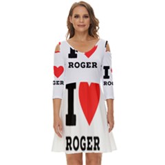 I Love Roger Shoulder Cut Out Zip Up Dress by ilovewhateva