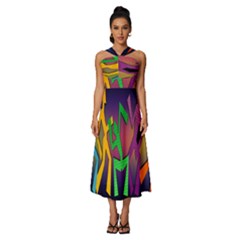 Dancing Sleeveless Cross Front Cocktail Midi Chiffon Dress by nateshop