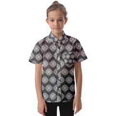 Abstract Knot Geometric Tile Pattern Kids  Short Sleeve Shirt by GardenOfOphir