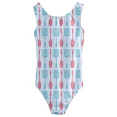 Spatula Spoon Pattern Kids  Cut-out Back One Piece Swimsuit by GardenOfOphir