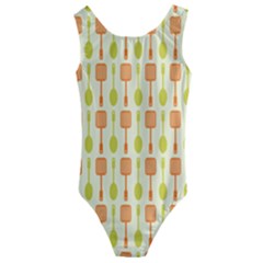 Spatula Spoon Pattern Kids  Cut-out Back One Piece Swimsuit by GardenOfOphir