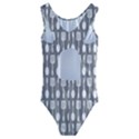 Gray And White Kitchen Utensils Pattern Kids  Cut-Out Back One Piece Swimsuit View2