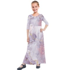 Liquid Marble Kids  Quarter Sleeve Maxi Dress by BlackRoseStore