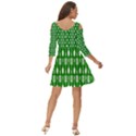 Green And White Kitchen Utensils Pattern Shoulder Cut Out Zip Up Dress View4