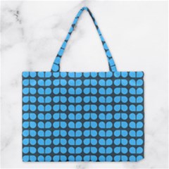 Blue Gray Leaf Pattern Medium Tote Bag by GardenOfOphir