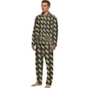 Modern Retro Chevron Patchwork Pattern Men s Long Sleeve Velvet Pocket Pajamas Set View3