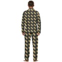 Modern Retro Chevron Patchwork Pattern Men s Long Sleeve Velvet Pocket Pajamas Set View4