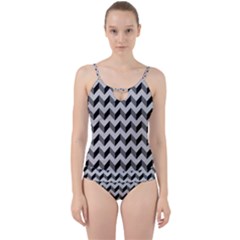 Modern Retro Chevron Patchwork Pattern Cut Out Top Tankini Set by GardenOfOphir