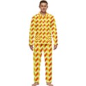 Modern Retro Chevron Patchwork Pattern Men s Long Sleeve Velvet Pocket Pajamas Set View1