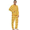 Modern Retro Chevron Patchwork Pattern Men s Long Sleeve Velvet Pocket Pajamas Set View2