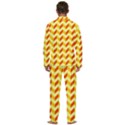 Modern Retro Chevron Patchwork Pattern Men s Long Sleeve Velvet Pocket Pajamas Set View4