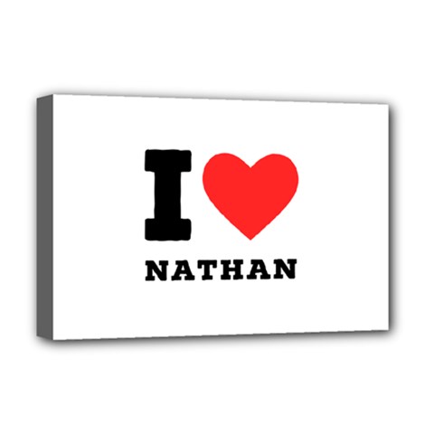 I Love Nathan Deluxe Canvas 18  X 12  (stretched) by ilovewhateva