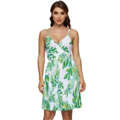 Leaves-37 V-neck Pocket Summer Dress  by nateshop