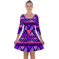 Seamless-101 Quarter Sleeve Skater Dress by nateshop