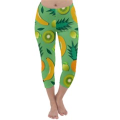 Fruit Tropical Pattern Design Art Capri Winter Leggings  by danenraven