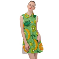 Fruit Tropical Pattern Design Art Sleeveless Shirt Dress by danenraven