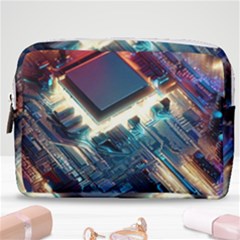 Ai Generated Motherboard City Technology Tech Cpu Make Up Pouch (medium) by Jancukart