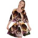 Death Skull Floral Velour Kimono Dress View1