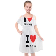 I Love Dennis Kids  Cut Out Shoulders Chiffon Dress by ilovewhateva