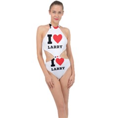 I Love Larry Halter Side Cut Swimsuit by ilovewhateva