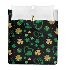 Clovers Flowers Clover Pat Duvet Cover Double Side (full/ Double Size) by Ravend