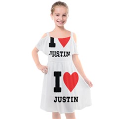 I Love Justin Kids  Cut Out Shoulders Chiffon Dress by ilovewhateva