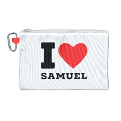 I Love Samuel Canvas Cosmetic Bag (large) by ilovewhateva