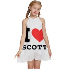 I Love Scott Kids  Halter Collar Waist Tie Chiffon Dress by ilovewhateva