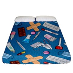 Medicine Pattern Fitted Sheet (queen Size) by SychEva