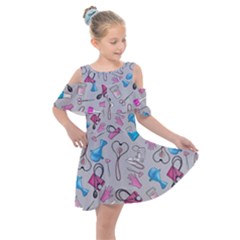 Medicine Kids  Shoulder Cutout Chiffon Dress by SychEva