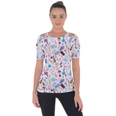 Medical Shoulder Cut Out Short Sleeve Top by SychEva