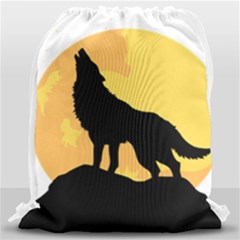 Wolf Wild Animal Night Moon Drawstring Bag (large) by Semog4