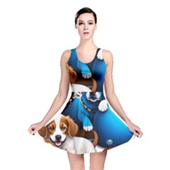 Cute Dog Dogs Animal Pet Reversible Skater Dress by Semog4