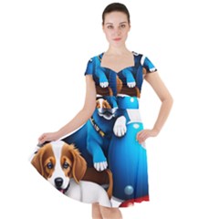 Cute Dog Dogs Animal Pet Cap Sleeve Midi Dress by Semog4