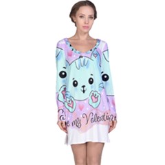 Cat Valentine-s Day Valentine Long Sleeve Nightdress by Semog4